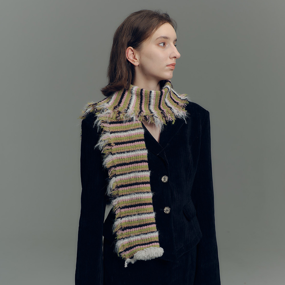 Design gefühl hand-genäht rand Amerikanischen vintage patchwork farbe wolle rand lose gestreiften gestrickten schal frauen winter atmosphäre gefühl wolle lätzchen_voghion.com