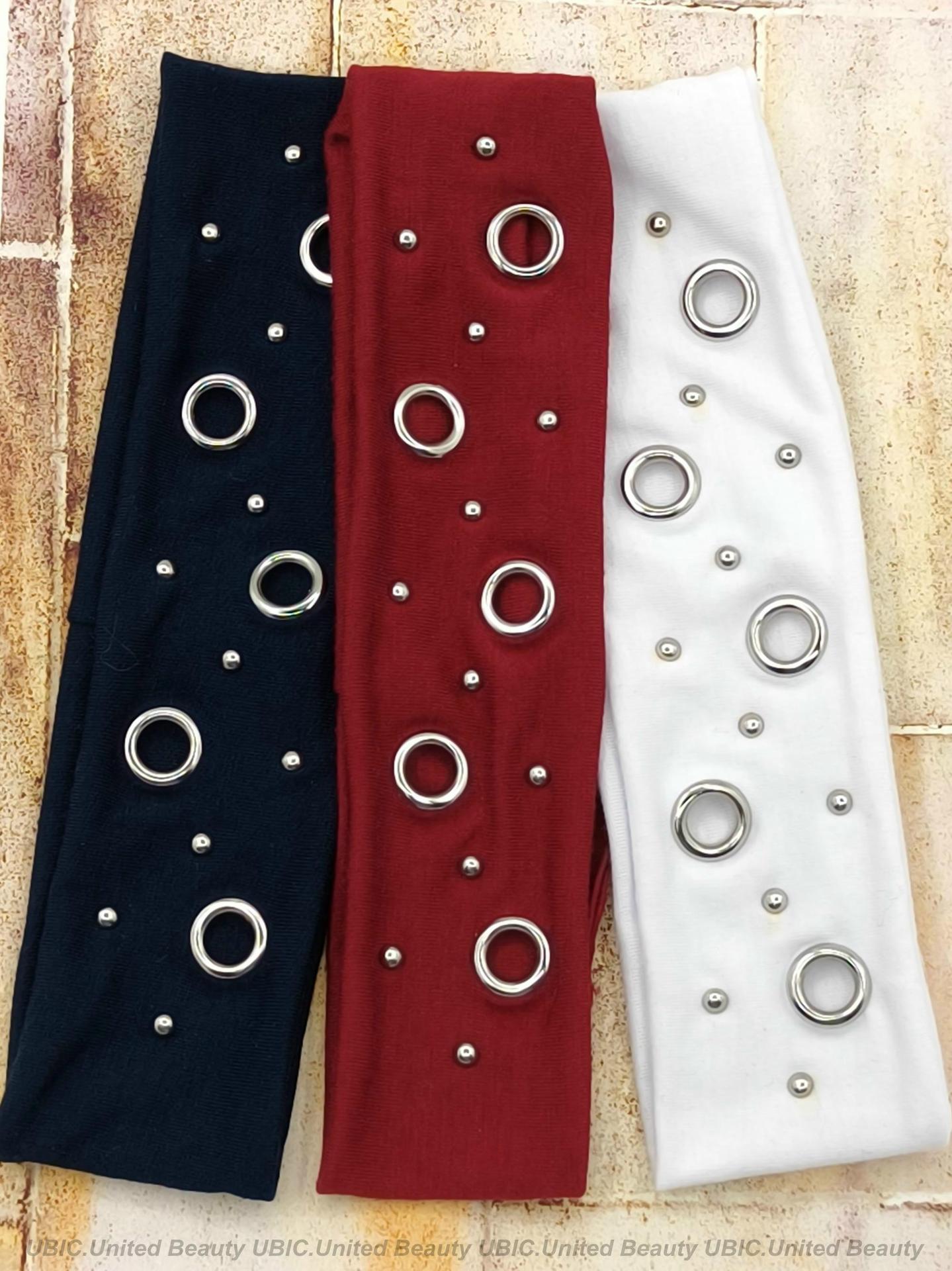 HW250803-44x6cm朋克风5气眼11钉扣头带-IM