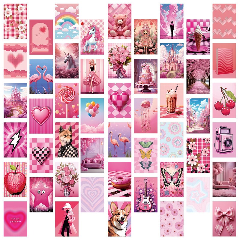 50 Amazon Stickers Cross-Border Hot-Selling Shein Graffiti Stickers Temu Decorative Stickers Retro Stickers