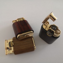 欧式复古首领机芯打火机 打火机壳支持刻字logo 檀木煤油打火机