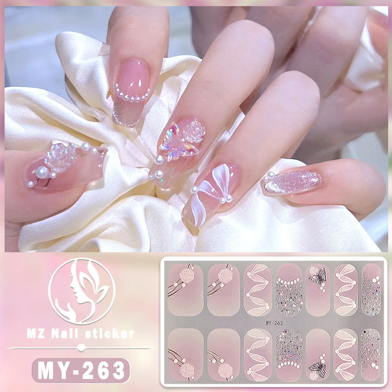 MY Butterfly Free Baking Gel 5D Nail Stickers Full Nail Stickers Waterproof Imitation Diamond Nail Stickers Nail Polish Stickers
