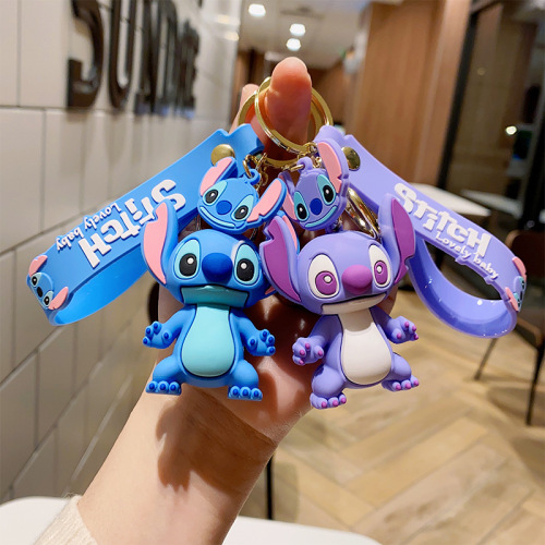 Cartoon cute Stitch keychain soft plastic personalized doll car bag pendant buckle pendant small gift wholesale
