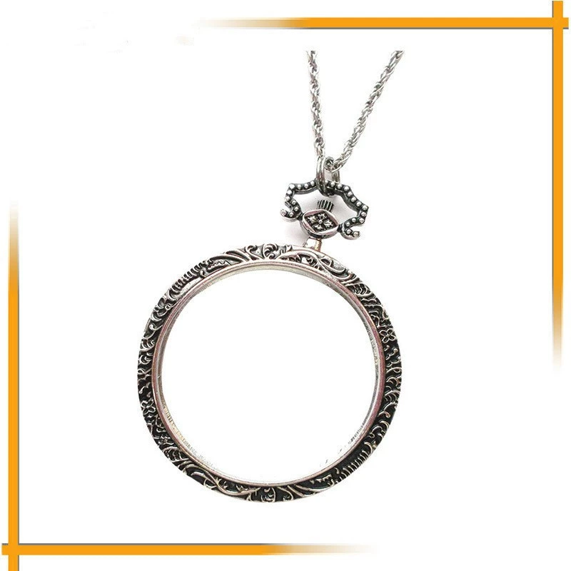 Леди кулон ожерелье лупа FY пожилой читает увеличительное стекло 10x карманный увеличительное стекло для детей студент читает