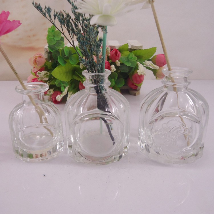 无火藤条玻璃香薰瓶50ml100ml精油干花挥发摆件瓶浮雕美女玻璃瓶