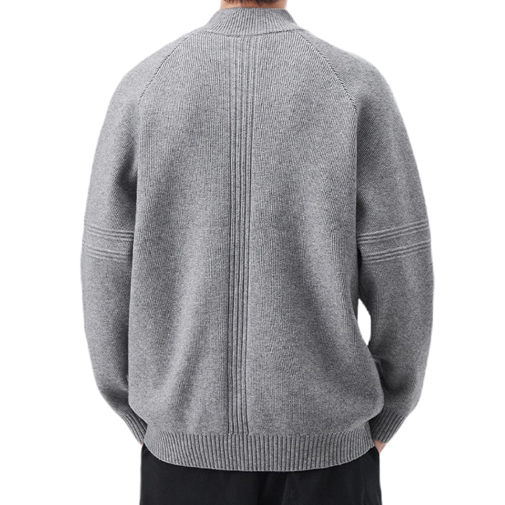 Explosiones transfronterizas de tamaño europeo de tamaño grande suéter medio cremallera camiseta de punto de hombre otoño y invierno explosiones de cuello medio alto fábrica de negocios al por mayor