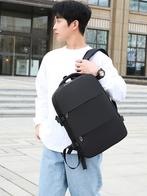 Bolso para computadora portátil de viaje de negocios de color sólido de nuevo estilo transfronterizo para estudiantes universitarios Bolso de viaje de ocio de moda Mochila