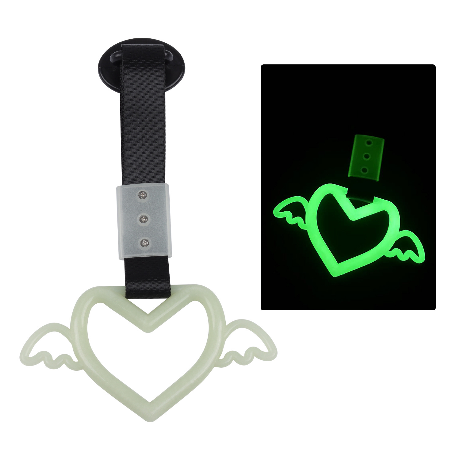 빛나는 녹색 + 검정색 스트랩