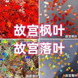 故宫枫叶故宫落叶异形枫叶流麻diy美甲亮片闪粉滴胶金葱粉甲油胶