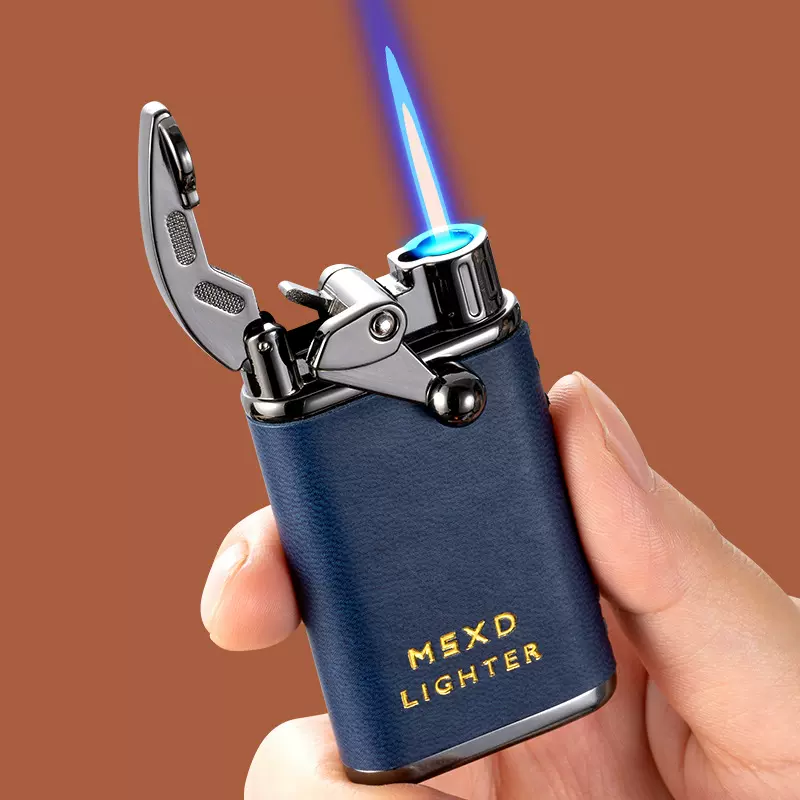 抖音网红摇臂防风打火机充气高颜值男士高档直冲蓝焰送男友礼物潮