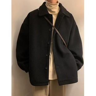 Trendy Brand Jacket Men's Autumn and Winter 2023 New Korean Style Fashionable Loose Duffian Handsome High-end Short Woolen Coat