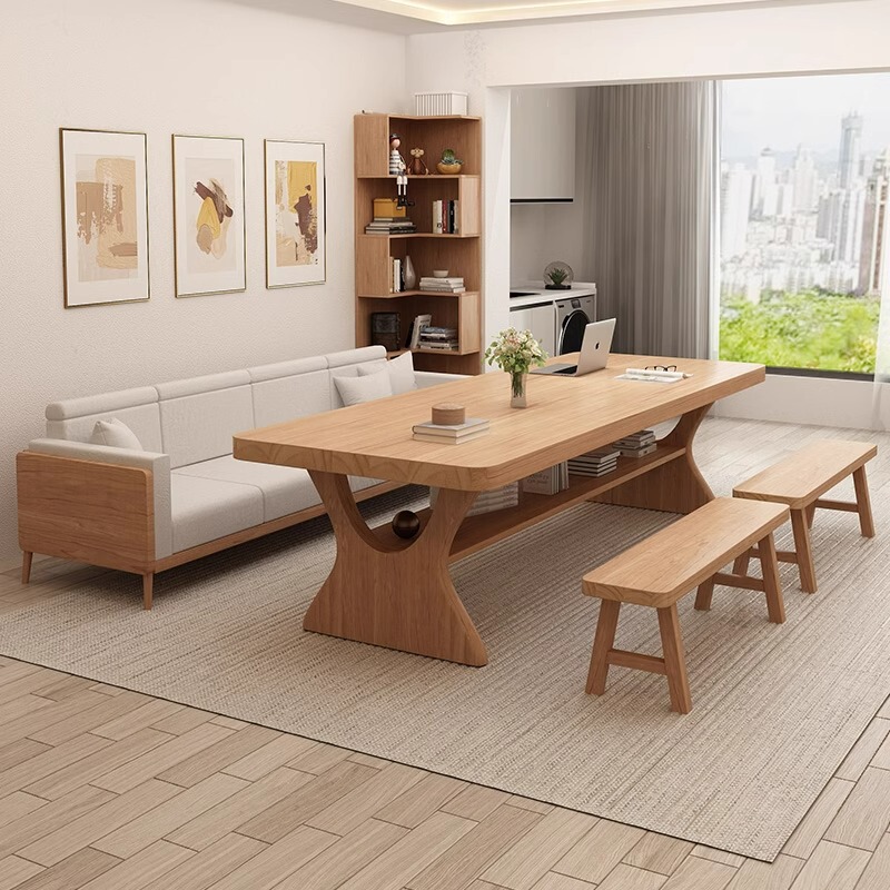 Living Room All Solid Wood Table Modern Simple High-end Long Desk Multi-person Study Table Desk Workbench Living Room All Solid Wood Table Modern Simple High-end Long Desk Multi-person Study Table Desk Workbench