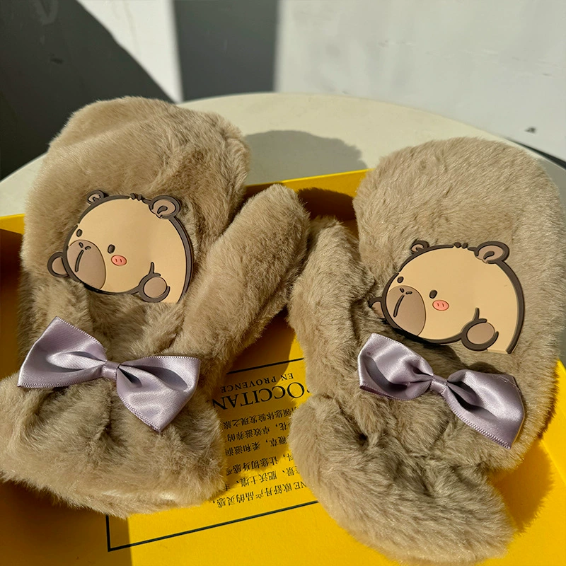 Winter gloves, velvet cute keep warm set for students