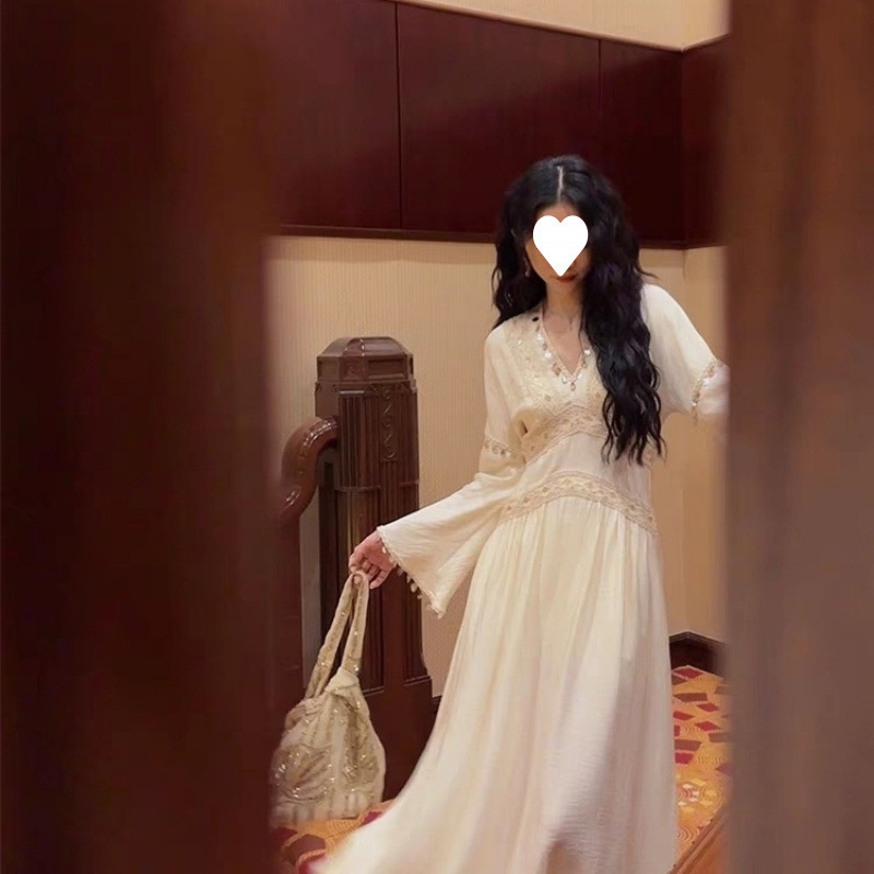 三吉黑花春秋新中式穿搭连衣裙子民族风女款2025年新款|undefined