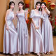 Grey Bridesmaid Dress 2025 New Summer Wedding Niche Sisters Dress Satin High-end Sense Normal Wear
