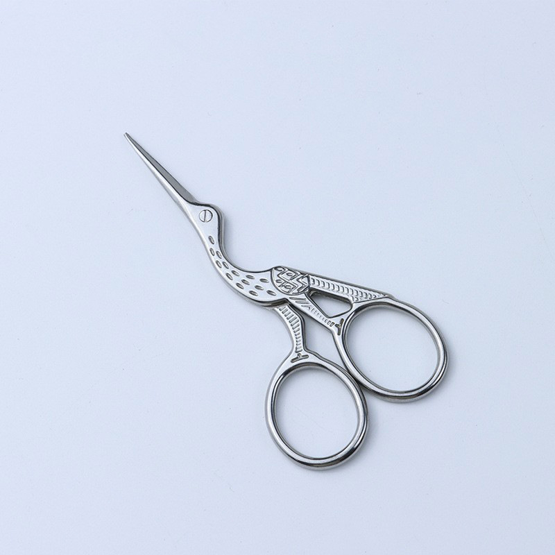 Tijeras de Grulla Acero Inox — Costura, Bordado, Estilo Retro