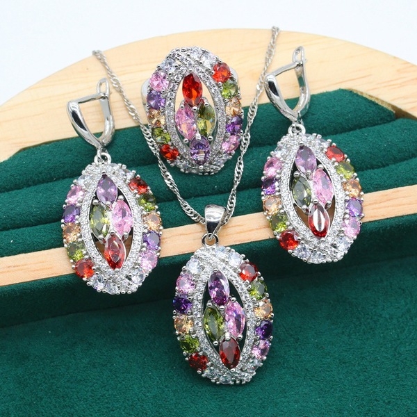 fashionable earrings with zircon