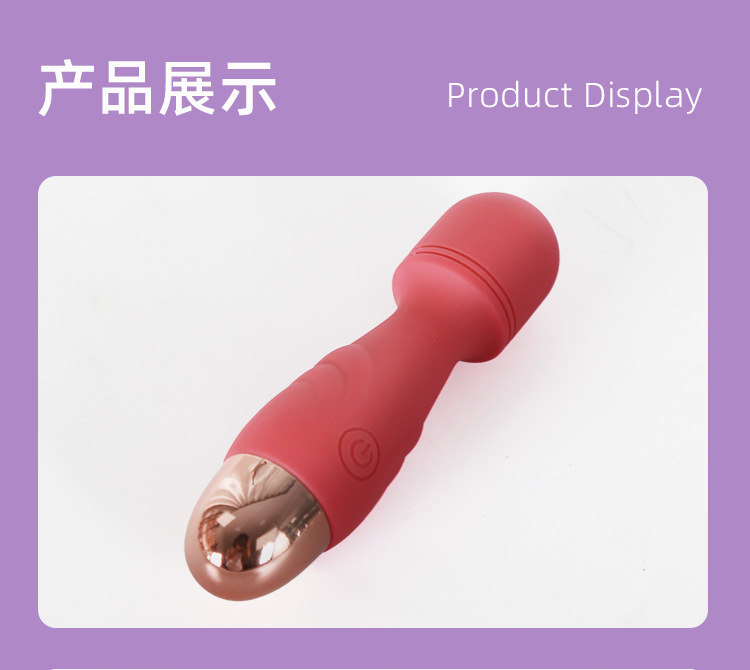 Mini Vibrating Wand with Silicone Anal Plug Attachment, Button Control, Purple — detail image 12