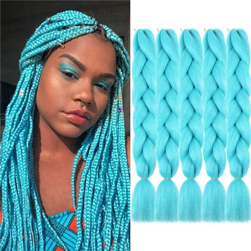Gran trenza color peluca africana jumbo braid hair gradiente de fibra química trenza de seda de alta temperatura sucia