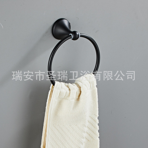 Saint Ruijia bathroom hardware towel rack four-piece set cross-border zinc alloy stainless steel combination material hanger