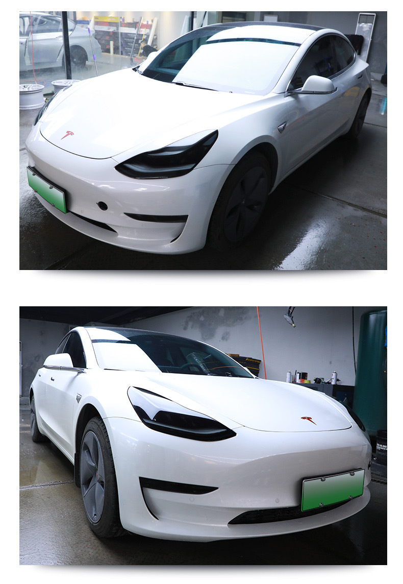 Suitable for Tesla blackened light film Model 3/Y/S/X headlight tail light fog lamp TPU color change film Black Samurai