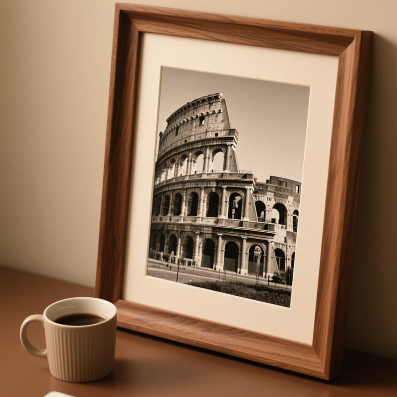 Vintage wooden black and white architectural photo frame can be decorated with ornaments can be hung on the wall beautiful a variety of sizes a variety of decorative diy