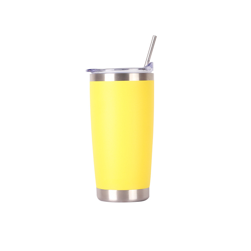 20 vasos térmicos con forma de coche, vasos de cerveza con aislamiento al vacío de acero inoxidable 304 con pajita, portátiles y a prueba de fugas.