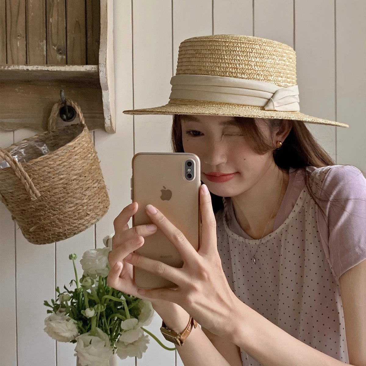 草帽女夏季新款太陽帽遮陽帽法式平頂防曬帽子戶外海邊高級感禮帽