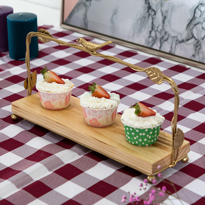 Soporte de la torta de madera soporte de postre soporte de exhibición decoración de la boda Europea accesorios multi-capa bandeja merienda soporte traje image 9