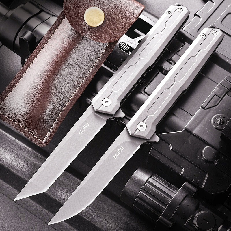 新款随身便携折叠刀全钢镀钛锋利高硬度不锈钢户外生存野营水果刀