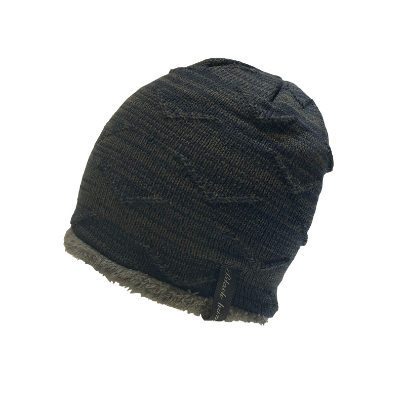 Cappello Cappello alla moda lavorato a maglia Cappello di lana Inverno Velluto caldo AB Filato Gancio Manica Protezione per le orecchie Cappello da esterno da uomo_voghion.com