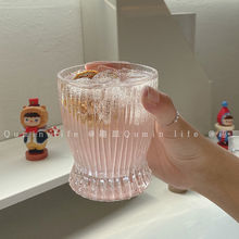 网红韩国风ins玻璃洋酒杯 网红款小蛮腰火焰杯办公室家用奶杯