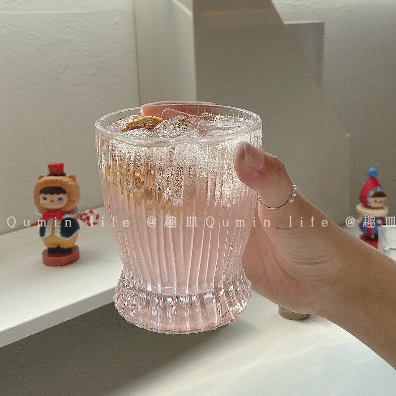 Popular Korean-style Ins glass liquor cup, trendy small waist flame cup for office and home use, milk cup