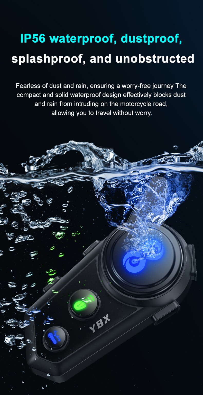 Cross-border Y8X helmet Bluetooth headset, 8-person MESH network helmet intercom headset, helmet Bluetooth headset