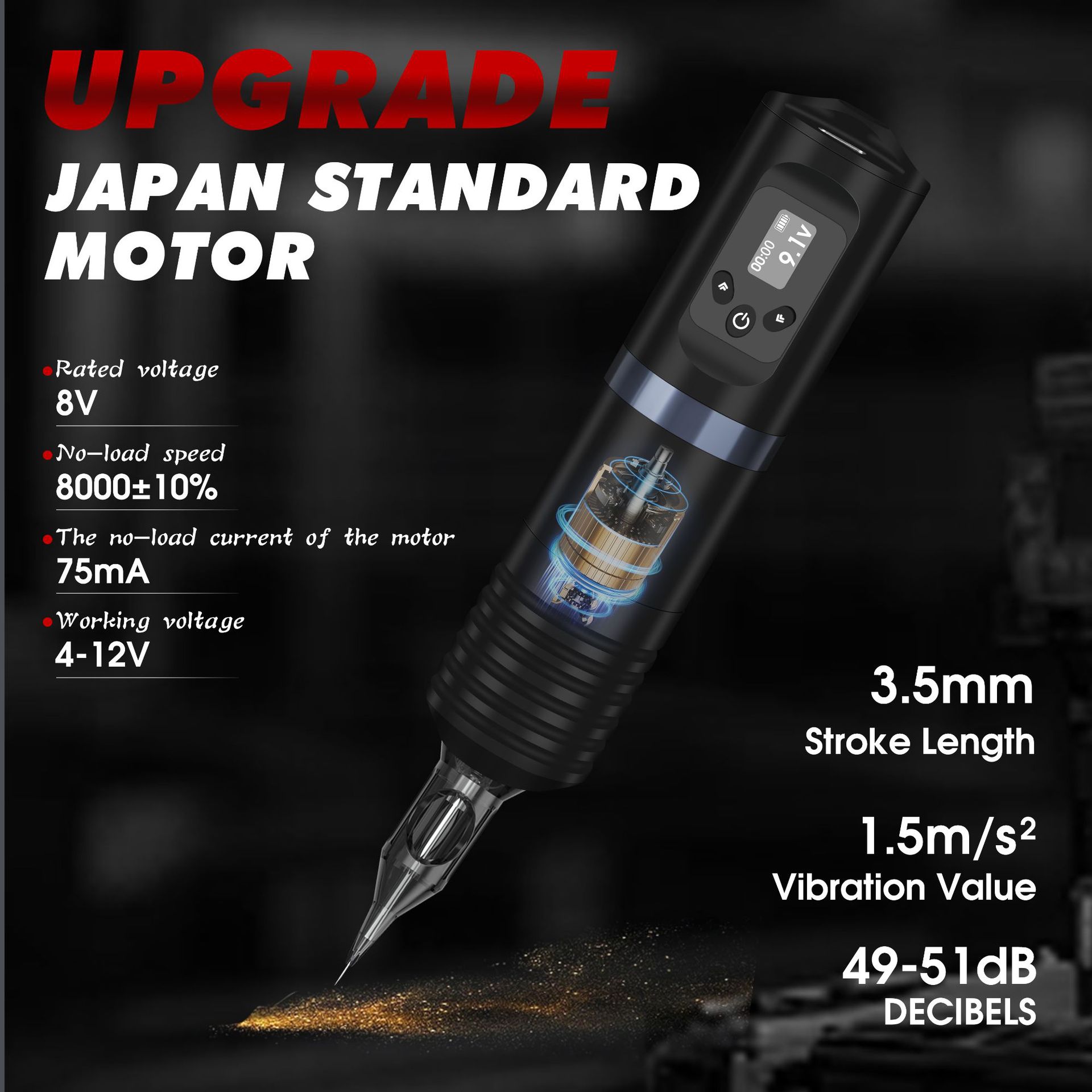Jianzhou Tuffking batería inalámbrica pluma máquina de tatuaje conjunto de bolso portátil conjunto completo de equipos profesionales de tatuaje
