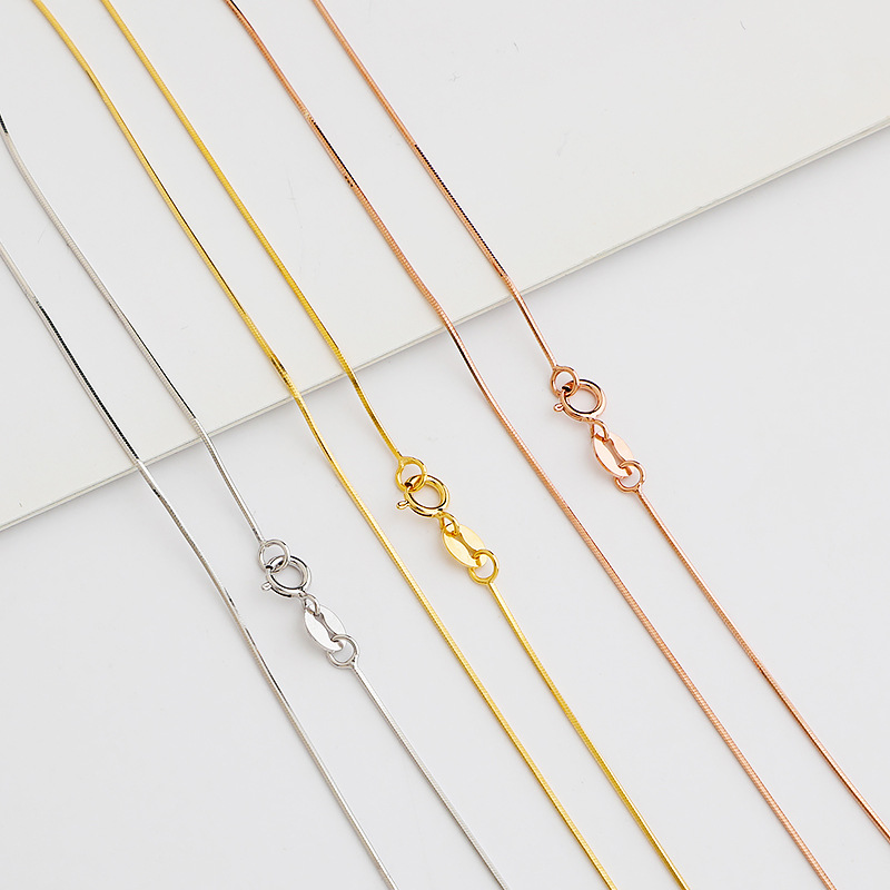 S925純銀蛇骨鏈DIY手工項鍊短鎖骨鏈細鏈條裸鏈八角細鏈飾品配件