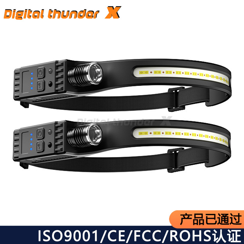 Handout inductor COB luz de viaje al aire libre USB recargable luz de carrera nocturna luz de reflexión luz de silicona luz de cabeza