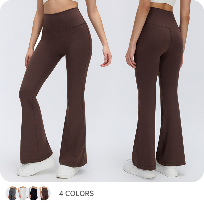 High-Waisted Yoga Pants for Women with No Awkward Lines, Butt-Lifting and Slimming Flared Pants, Naked-Feel Outerwear Pilates Fitness Pants D26017 High-Waisted Yoga Pants for Women with No Awkward Lines, Butt-Lifting and Slimming Flared Pants, Naked-Feel Outerwear Pilates Fitness Pants D26017