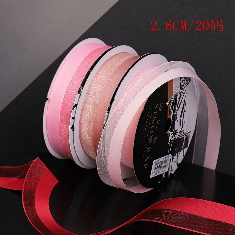 2.6cm Charming Snow Gauze Ribbon with Floral Bouquet Bow Tie, Flower Gift Cake Ribbon, Gift Ribbon 2.6cm Charming Snow Gauze Ribbon with Floral Bouquet Bow Tie, Flower Gift Cake Ribbon, Gift Ribbon