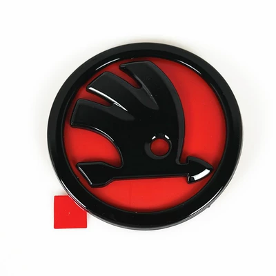 Car logo — Applicable to Skoda car logo Ming - 90mm-bright-black-and-red