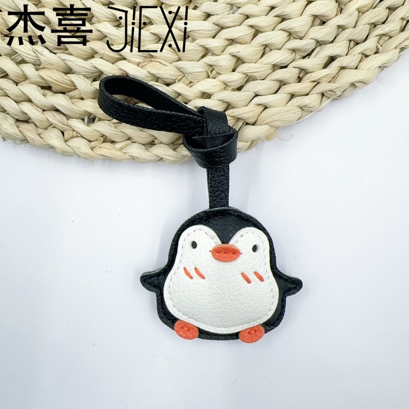 可爱小企鹅皮革皮u挂绳企鹅钥匙扣包包挂件DIY饰品配简约钥匙扣|undefined