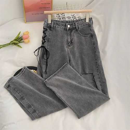 Women's Summer and Autumn High-Waisted Band Design Fashion Loose Straight Leg Slim Wide Leg Long Pants Trendy