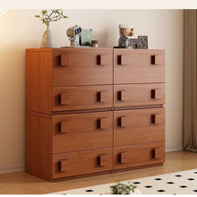 中古风电视柜客厅家用组合柜复古风实木储物落地卡门柜小户型地柜