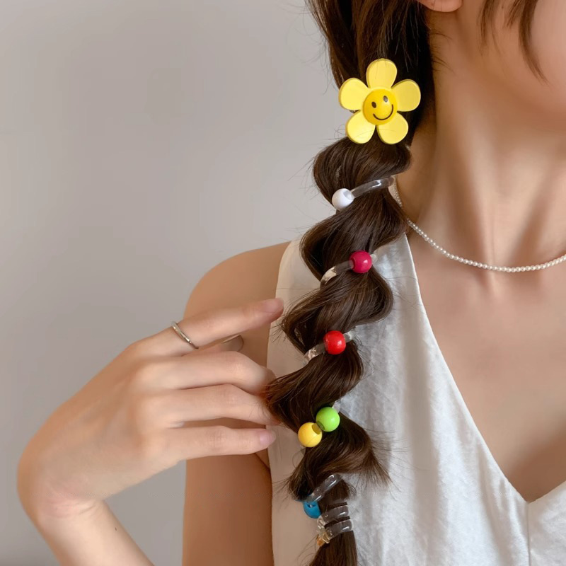 Amor línea telefónica recta anillo de cabello mujer burbuja trenzada cuerda de cabello cola de caballo artefacto de trenza de cabello sensación alta primavera y verano cabeza de cuerda tocado