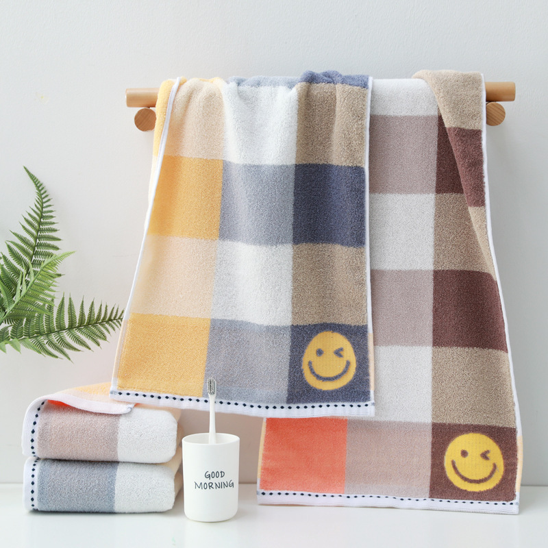 Towel cotton household absorbent lint-free soft women and men wash face gift yarn-dyed jacquard cotton towel wholesale Towel cotton household absorbent lint-free soft women and men wash face gift yarn-dyed jacquard cotton towel wholesale