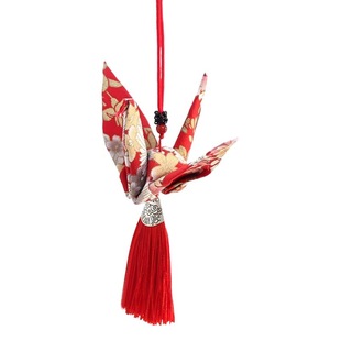 [Qian Li] Paper Crane auspicious car pendant bed hanging bag hanging cloth handmade fragrant safety sachet empty bag