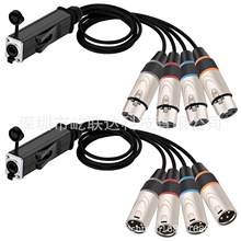 RJ45 CAT5 to 4 Channel 3Pins XLR Waterproof Male/Female