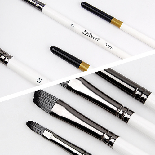 Cross-border oil paint brush wooden water chalk set gun black aluminum tube student painting pen watercolor pen acrylic paint brush
