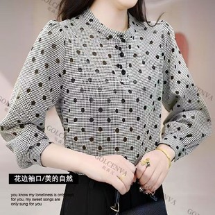 Bottoming Shirt for Women 2025 Spring and Summer New Style Middle-Aged and Elderly Women's Chiffon Shirt Foreign Style Mother's Wear Long-Sleeved T-Shirt