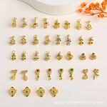 保色金色#古法金#微镶如意夹扣梅花夹扣福字爱心夹扣水滴夹扣饰品