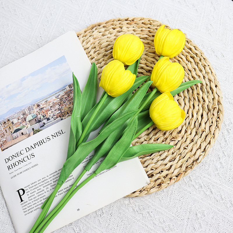 チューリップの造花の家の装飾puの手触りのシミュレーションの花の写真撮影のシミュレーションの造花のメーカーの卸売りの結婚祝いの手の花|undefined